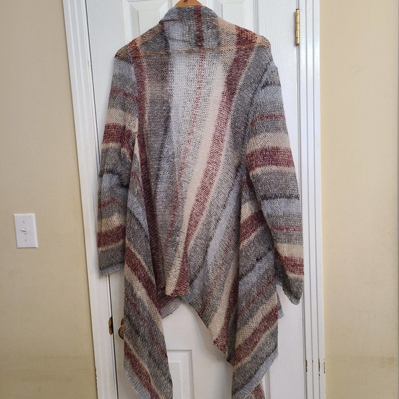 intro Casual Elegance Wool Mohair Open Front Loose Knit Cardigan Plus Size 1X - Picture 2 of 9